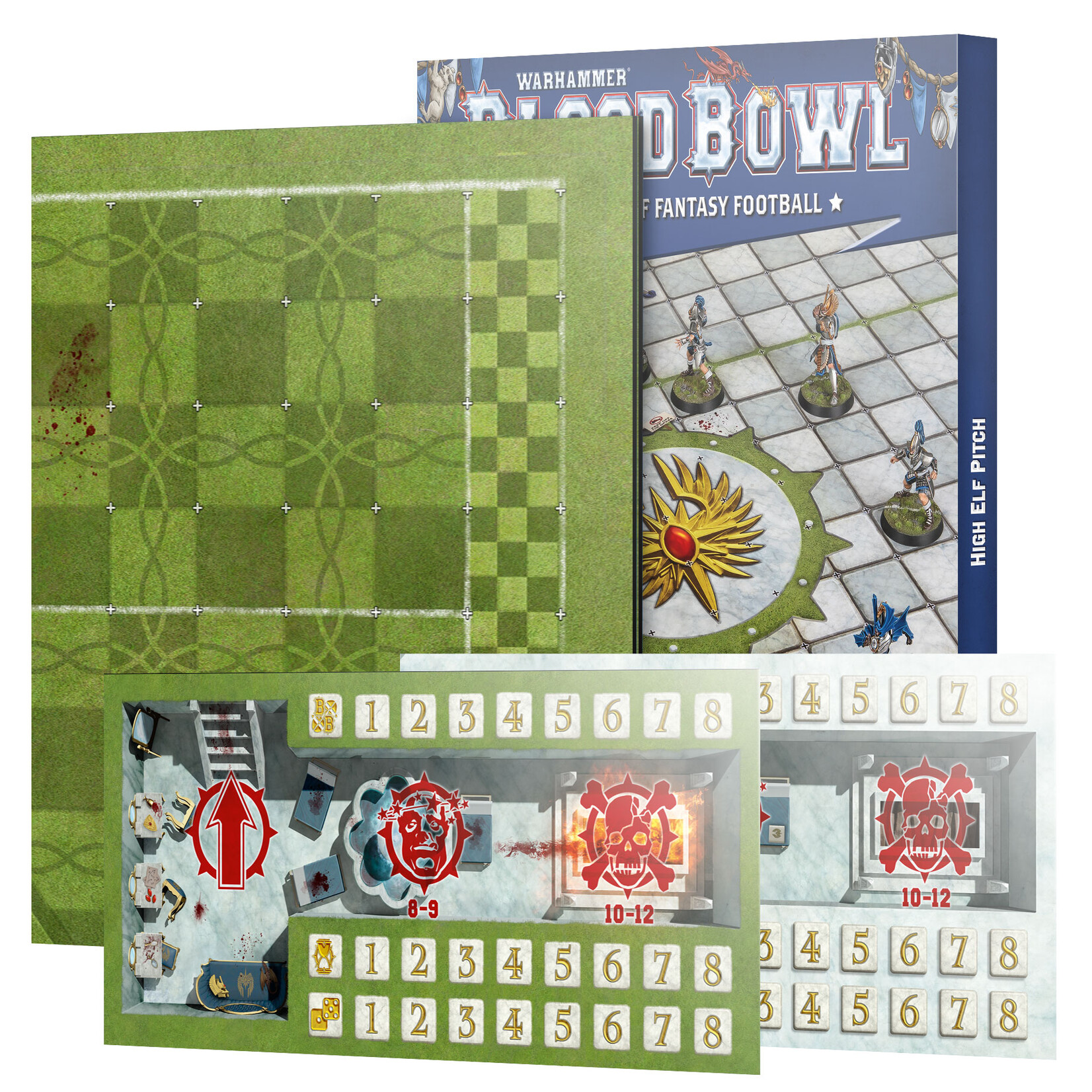 Games Workshop Blood Bowl High Elves Double Sided Pitch and Dugouts