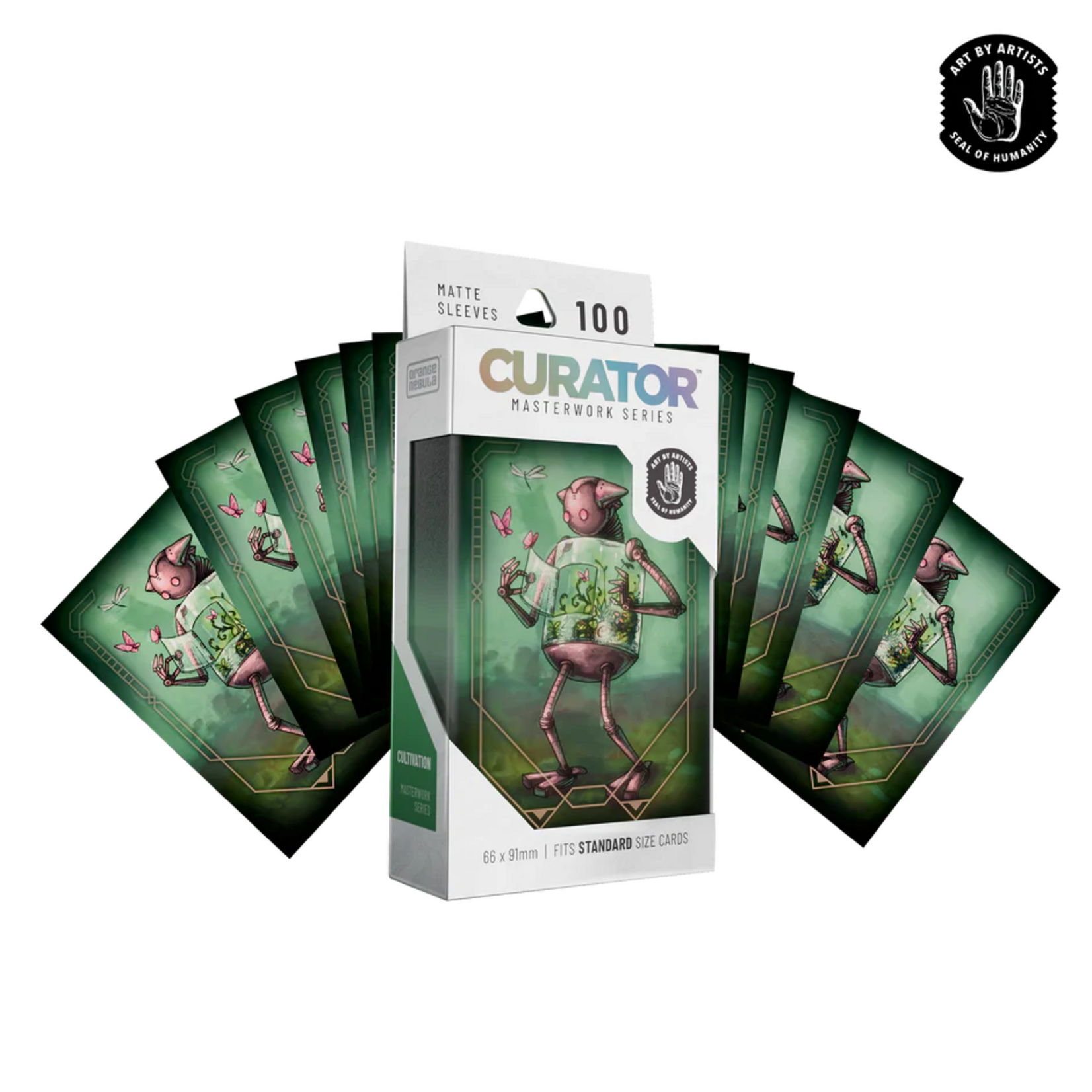 Orange Nebula Curator Masterworks Sleeves Cultivation 100 ct