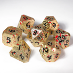 Die Hard Dice Die Hard Bloody Sunshard Gold w/ Black RPG Polyhedral 7 die set