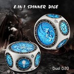 Dice Habit Dice Habit Octagon Spinner Dice Blue and Silver