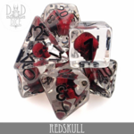 DND Dice DND Dice Red Skull Polyhedral 7 die set
