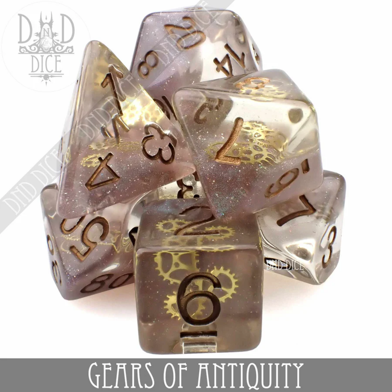 DND Dice DND Dice Gears of Antiquity Polyhedral 7 die set