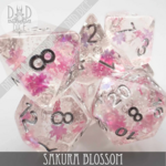 DND Dice DND Dice Sakura Blossom Polyhedral 7 die set