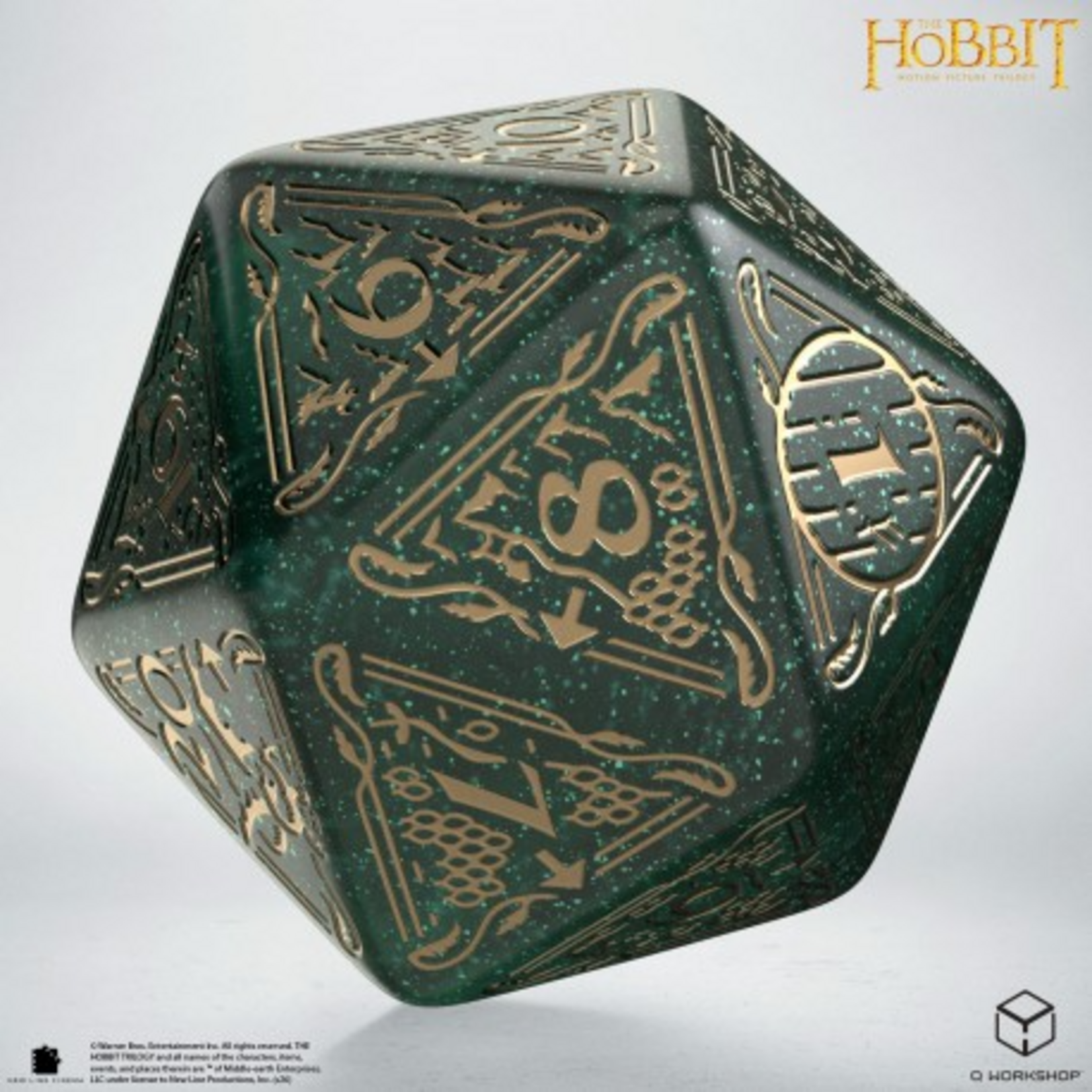 Q-Workshop Q-Workshop The Hobbit TCG Spindown d20 Verdant Jumbo Die