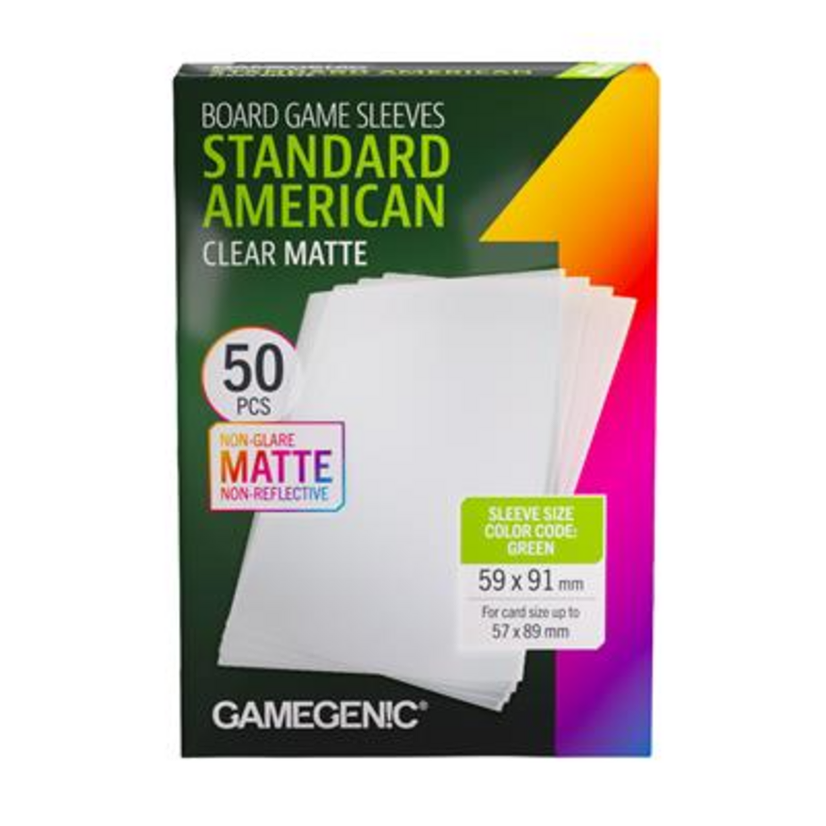 Gamegenic GameGenic Board Game Sleeves Standard American Clear Matte 50 ct
