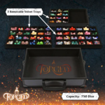 Forged Forged Dice Display Case and Rolling Tray with 3 Removable Divided Dice Trays