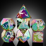 Dice Habit Dice Habit Dragon Iridescence Metal and Enamel Polyhedral 7 die set