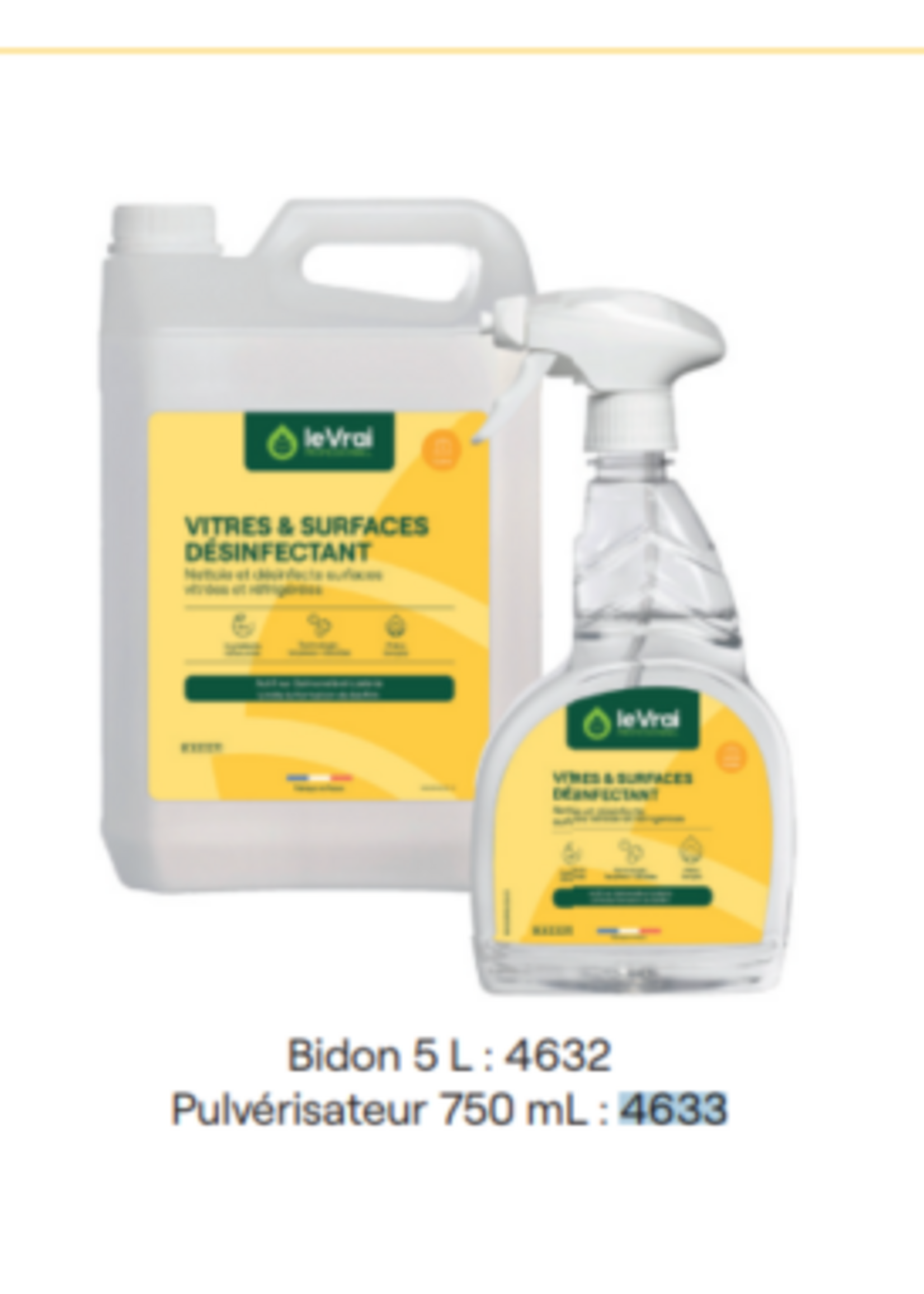 Le vrai professionnel Vitres et surfaces désinfectant 750 ML