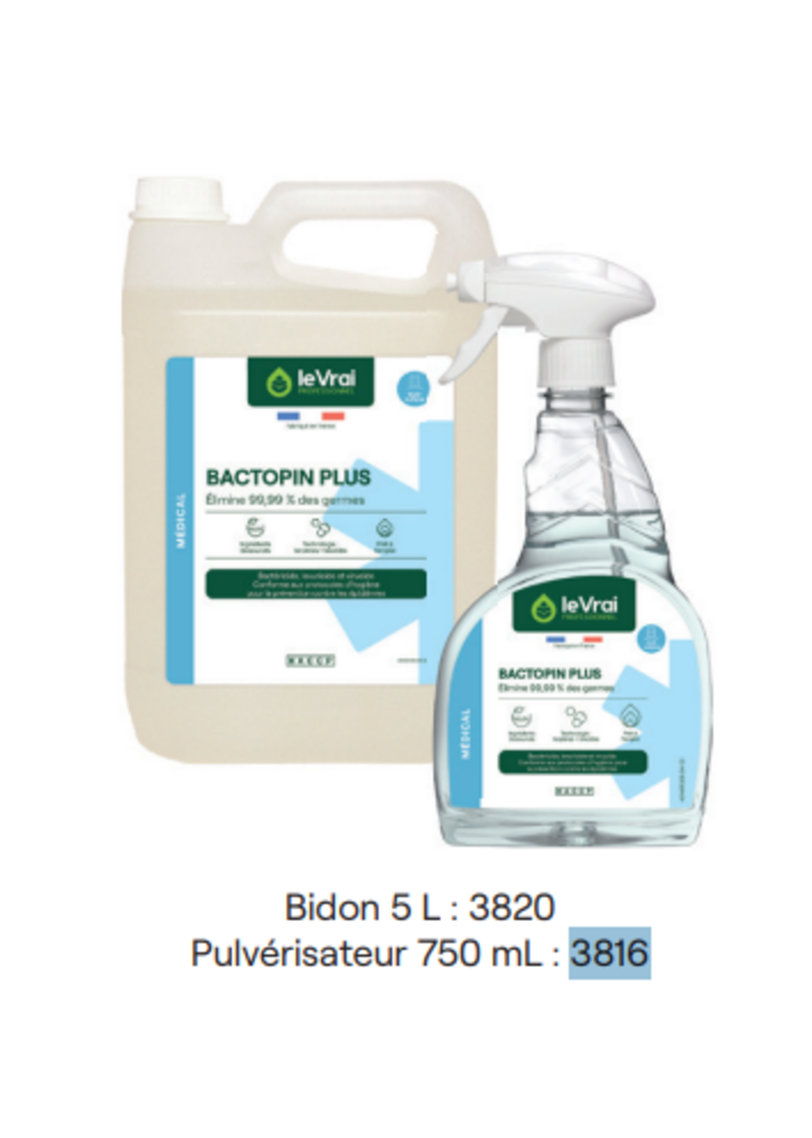 Le vrai professionnel Bactopin plus PAE 750ML