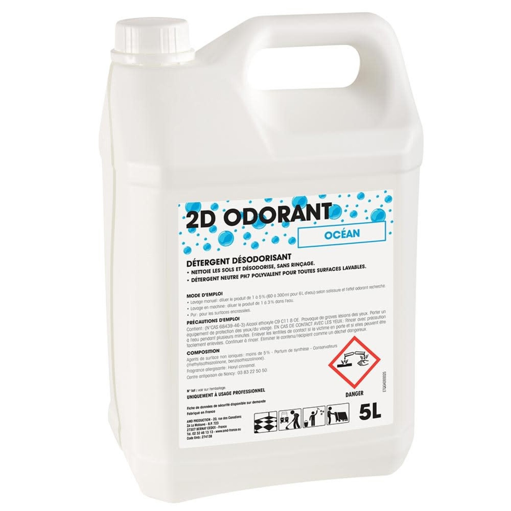 Exeol Détergent désodorisant océan - 5L 2D ODORANT GAO