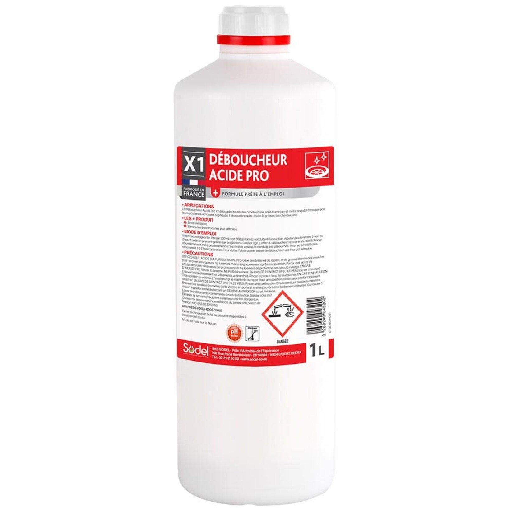 Exeol Déboucheur acide pro 1L