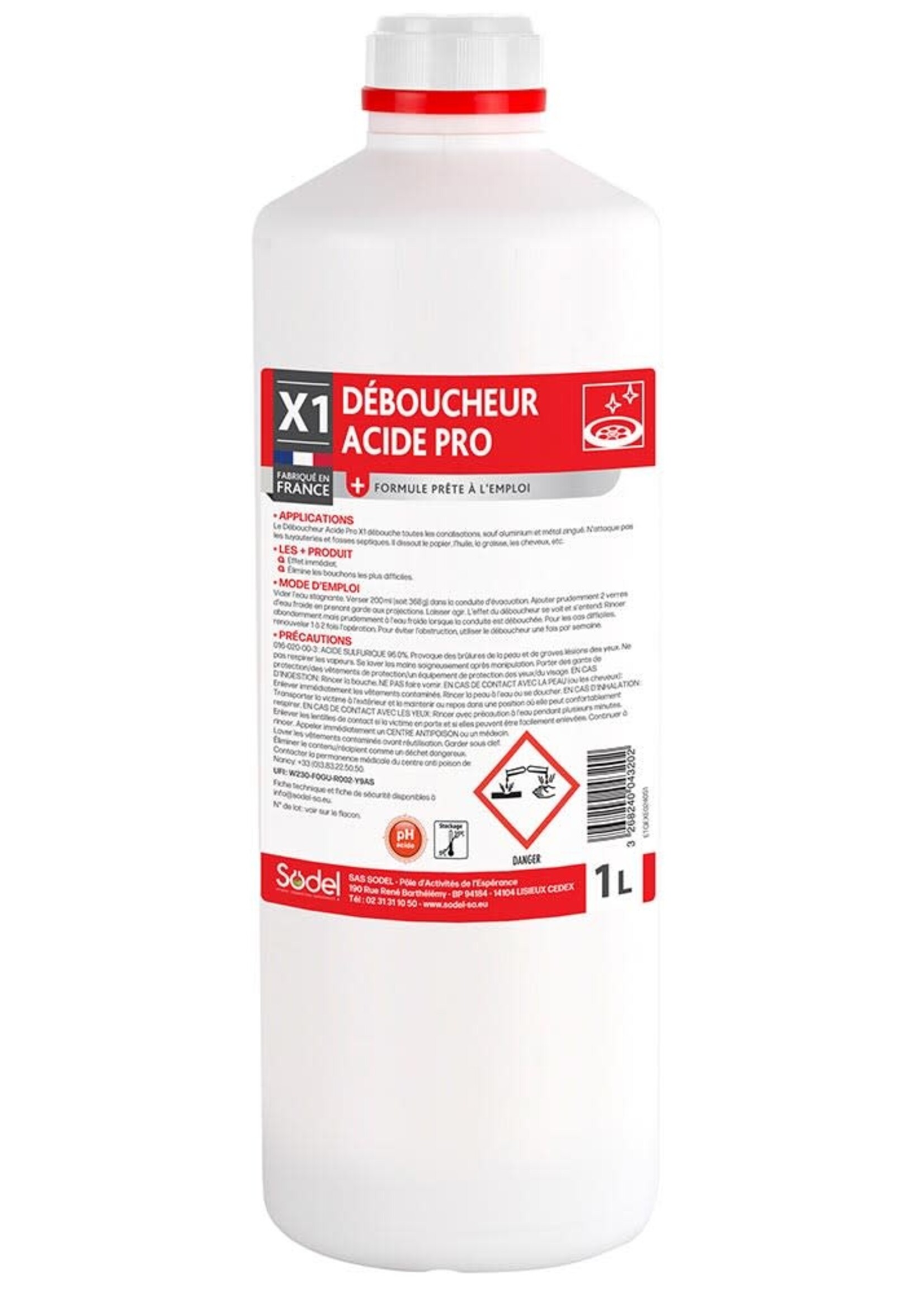 Exeol Déboucheur acide pro 1L