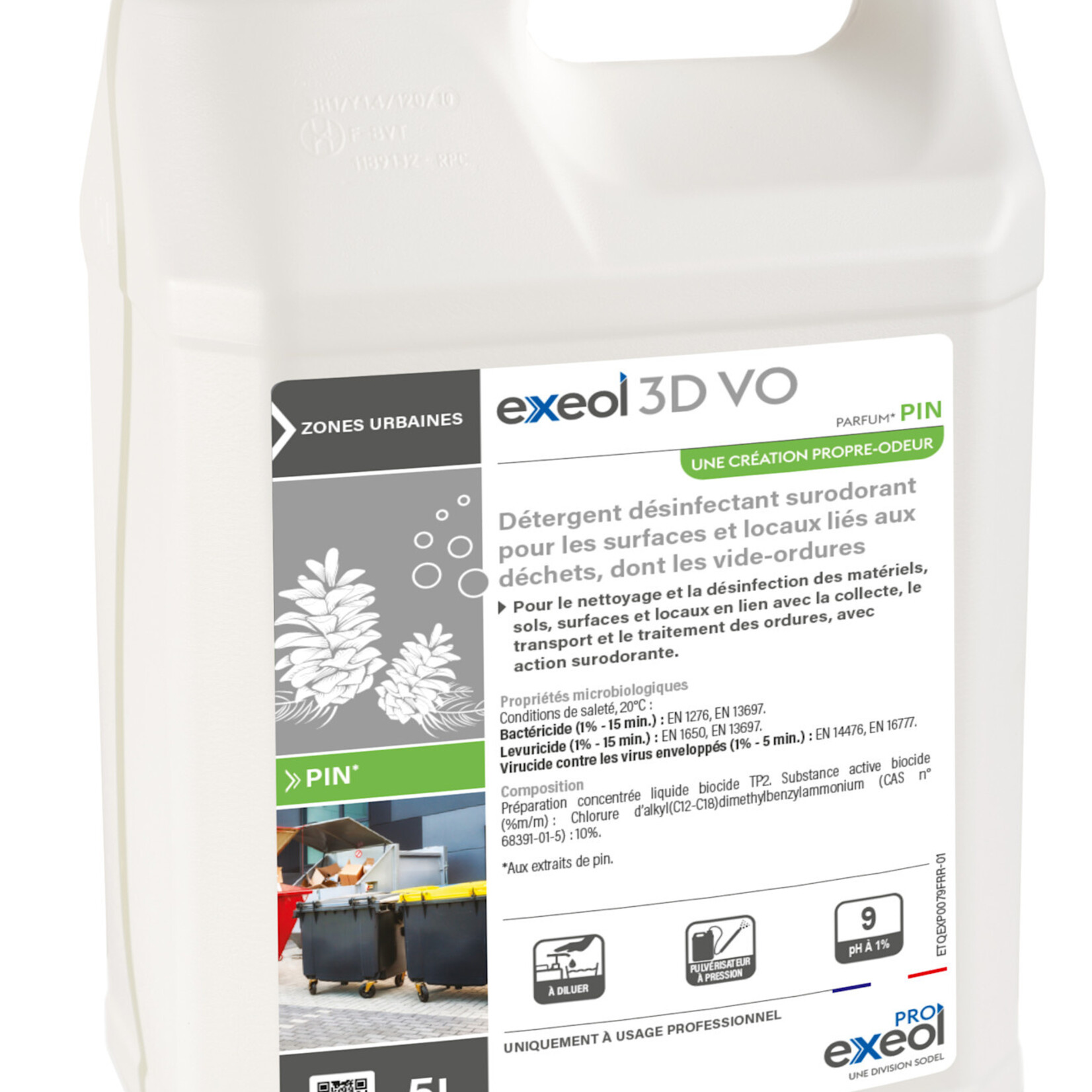 Exeol Détergent désinfectant surodorant 5L