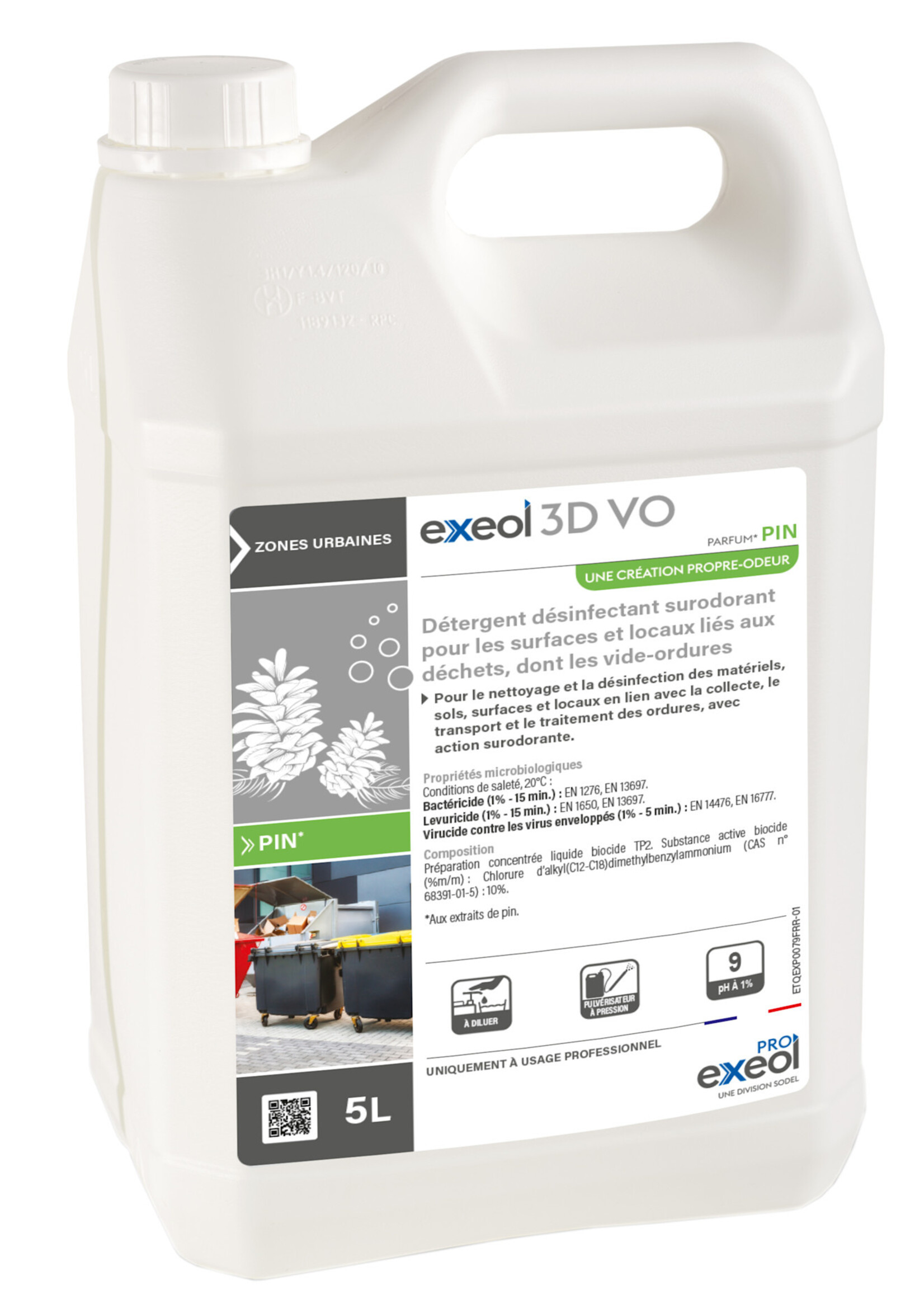 Exeol Détergent désinfectant surodorant 5L