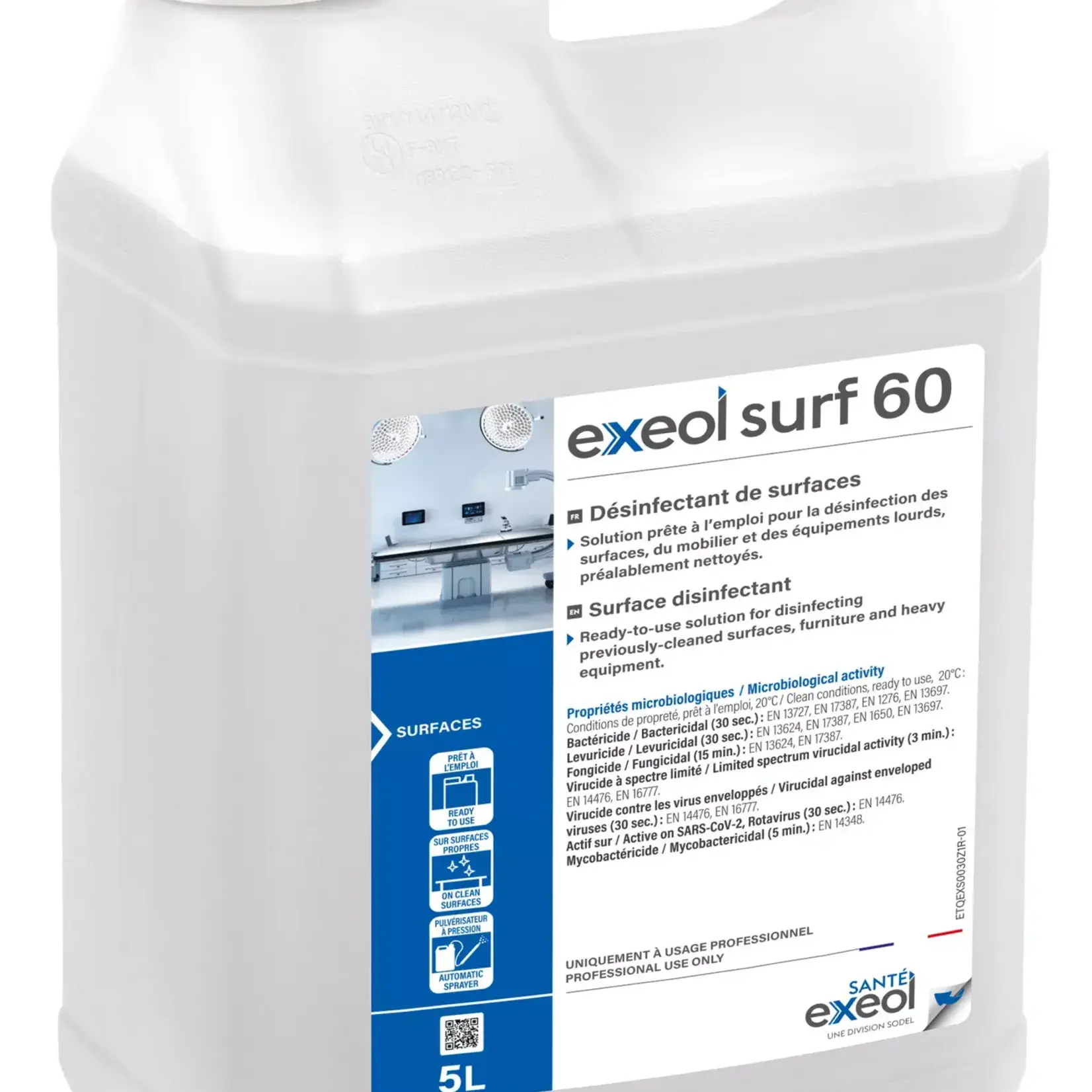 Exeol Nettoyant désinfectant de surfaces 5L