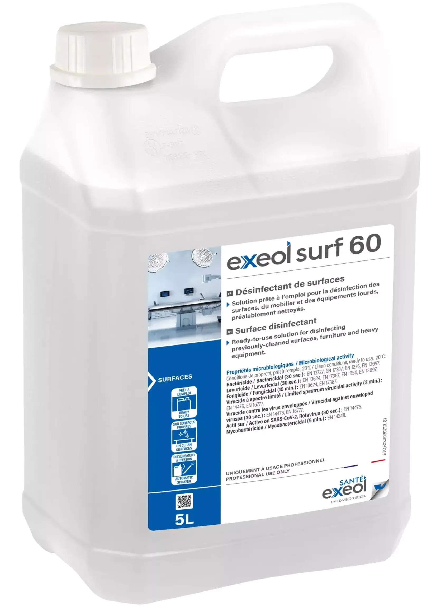 Exeol Nettoyant désinfectant de surfaces 5L
