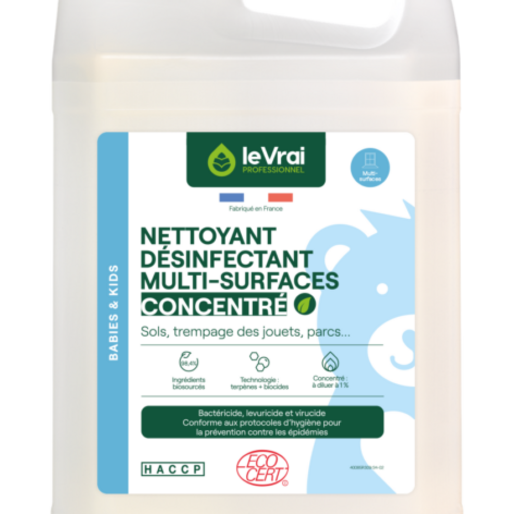Le vrai professionnel Nettoyant désinfectant multi-surfaces PAE 5L