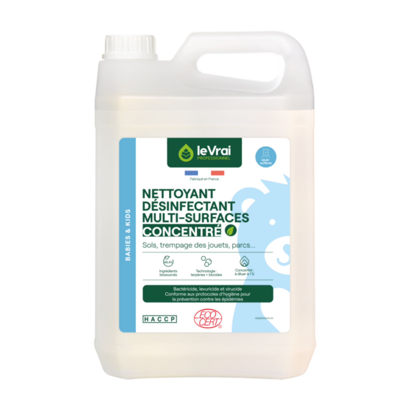 Le vrai professionnel Nettoyant désinfectant multi-surfaces PAE 5L