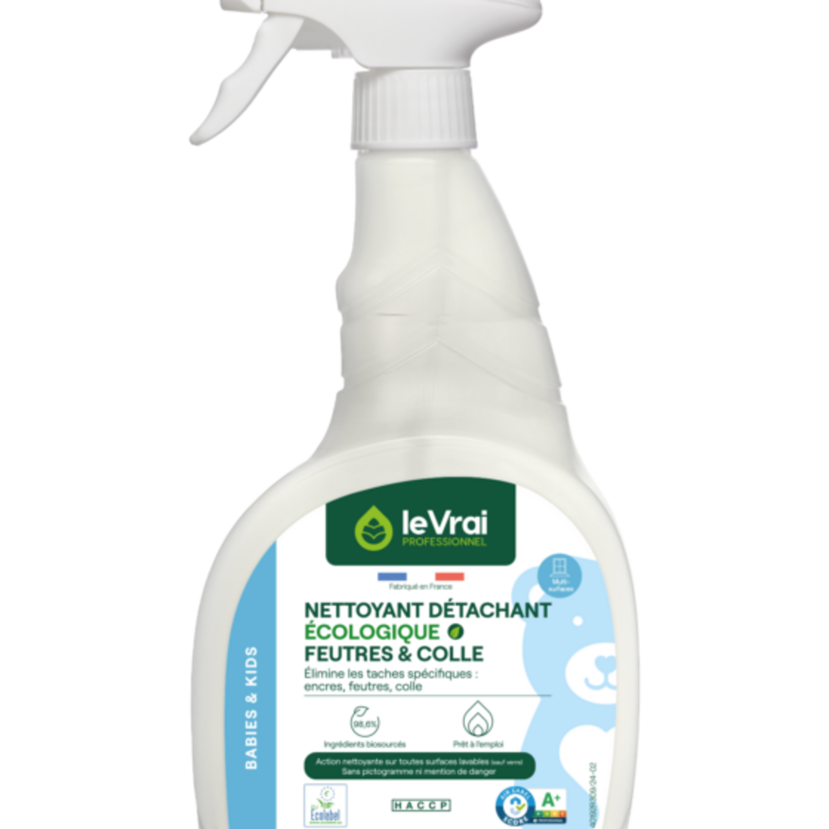 Le vrai professionnel Nettoyant Détachant Ecologique Feutres & Colle 750 ML