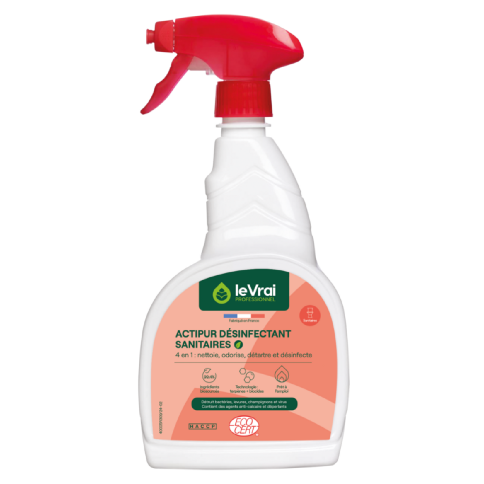 Le vrai professionnel Actipur désinfectant sanitaires PAE 750ML