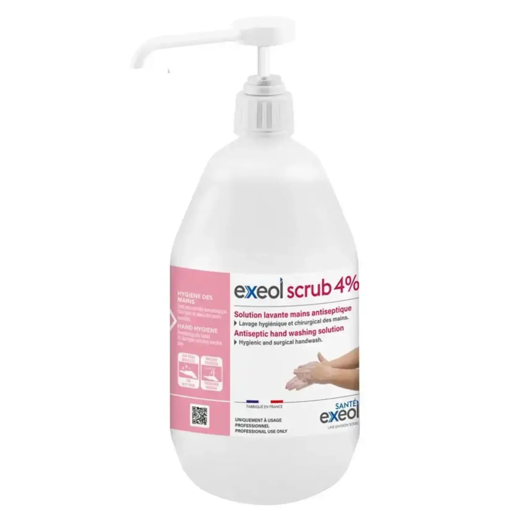 Exeol Lotion lavante mains antiseptique pompe 1L - scrub