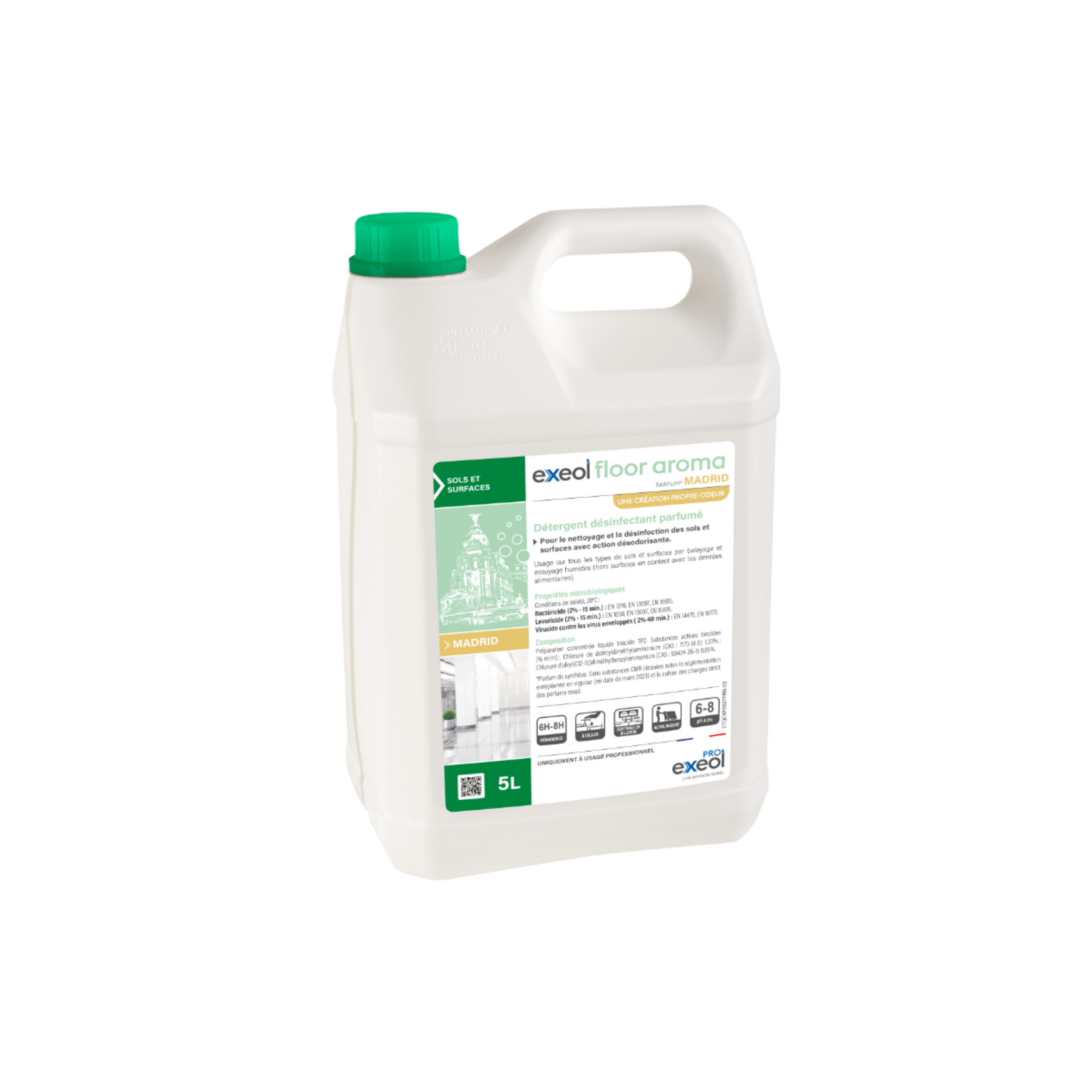 Exeol Détergent désinfectant parfumé madrid 5L TP2