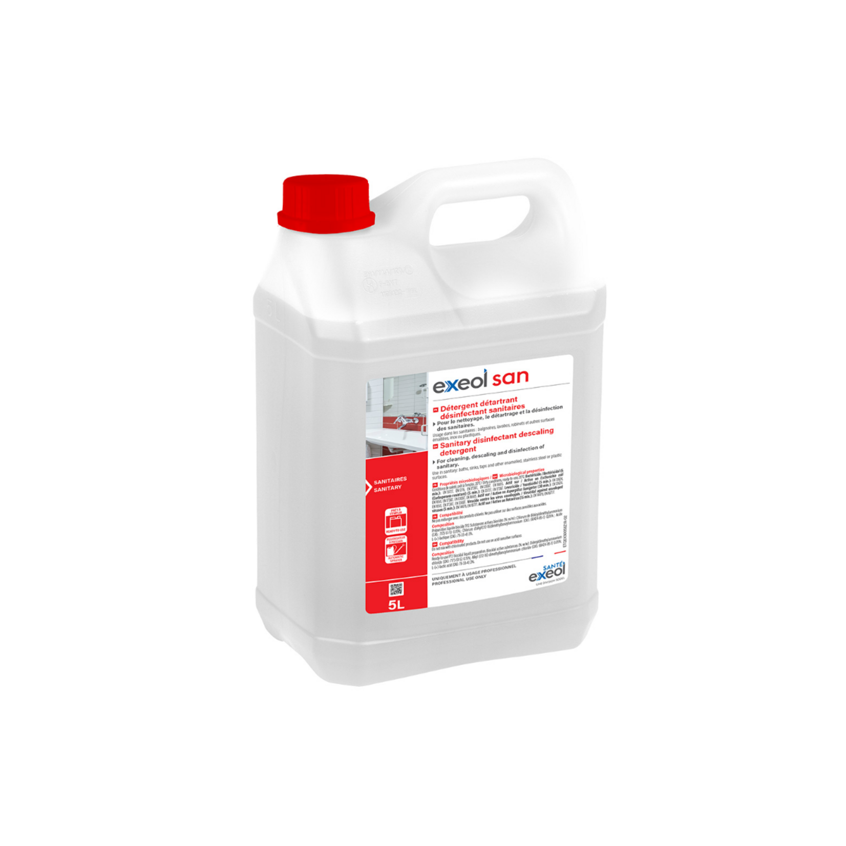 Exeol Détergent Détartrant Désinfectant Sanitaires  5L PAE