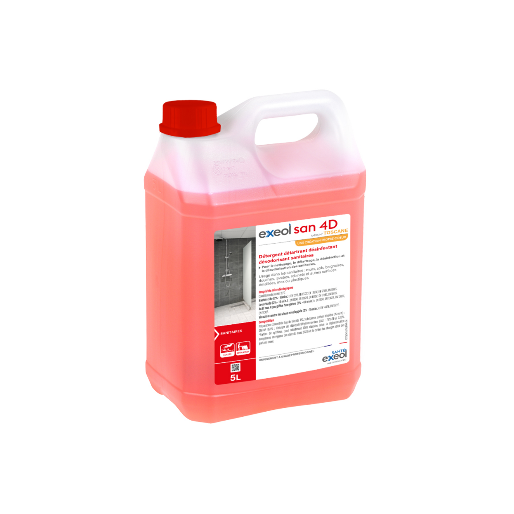 Exeol Détergent détartrant désinfectant désodorisant sanitaires  5L  TP2