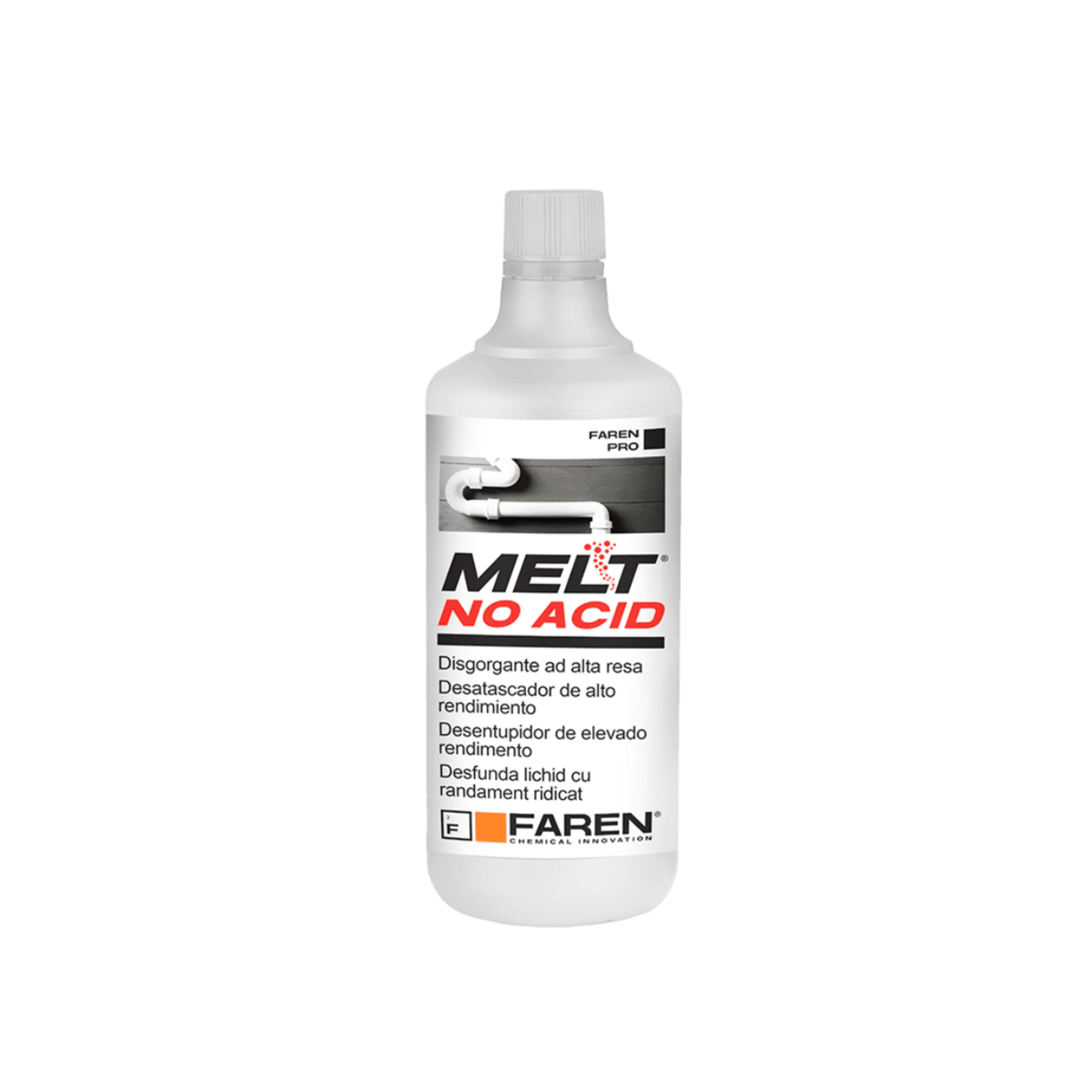 Faren Déboucheur professionnel liquide sans acide MELT NO ACID 1L