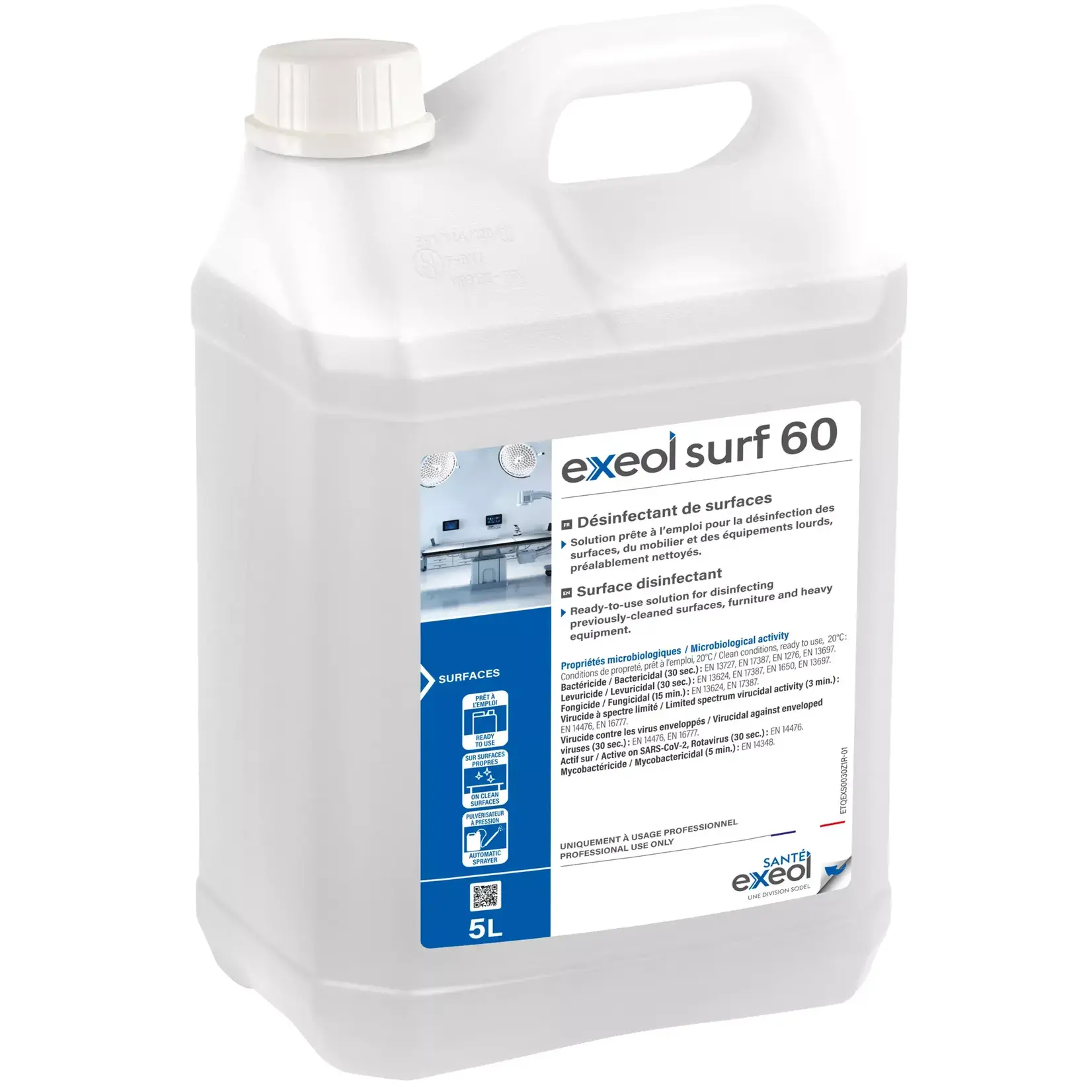 Exeol Nettoyant désinfectant de surfaces 5L