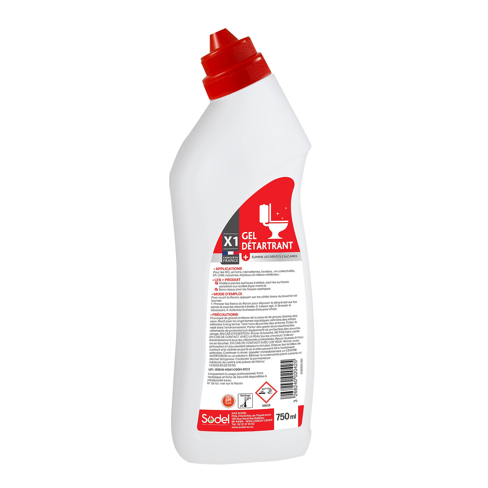 Exeol Gel détartrant WC bec canard 750ML