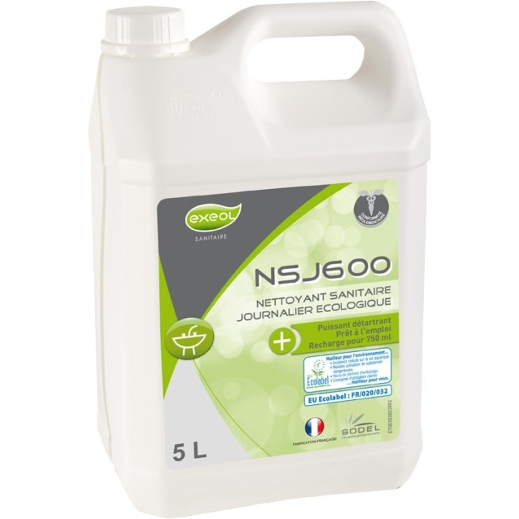 Exeol Nettoyant sanitaire journalier Ecolabel 5L