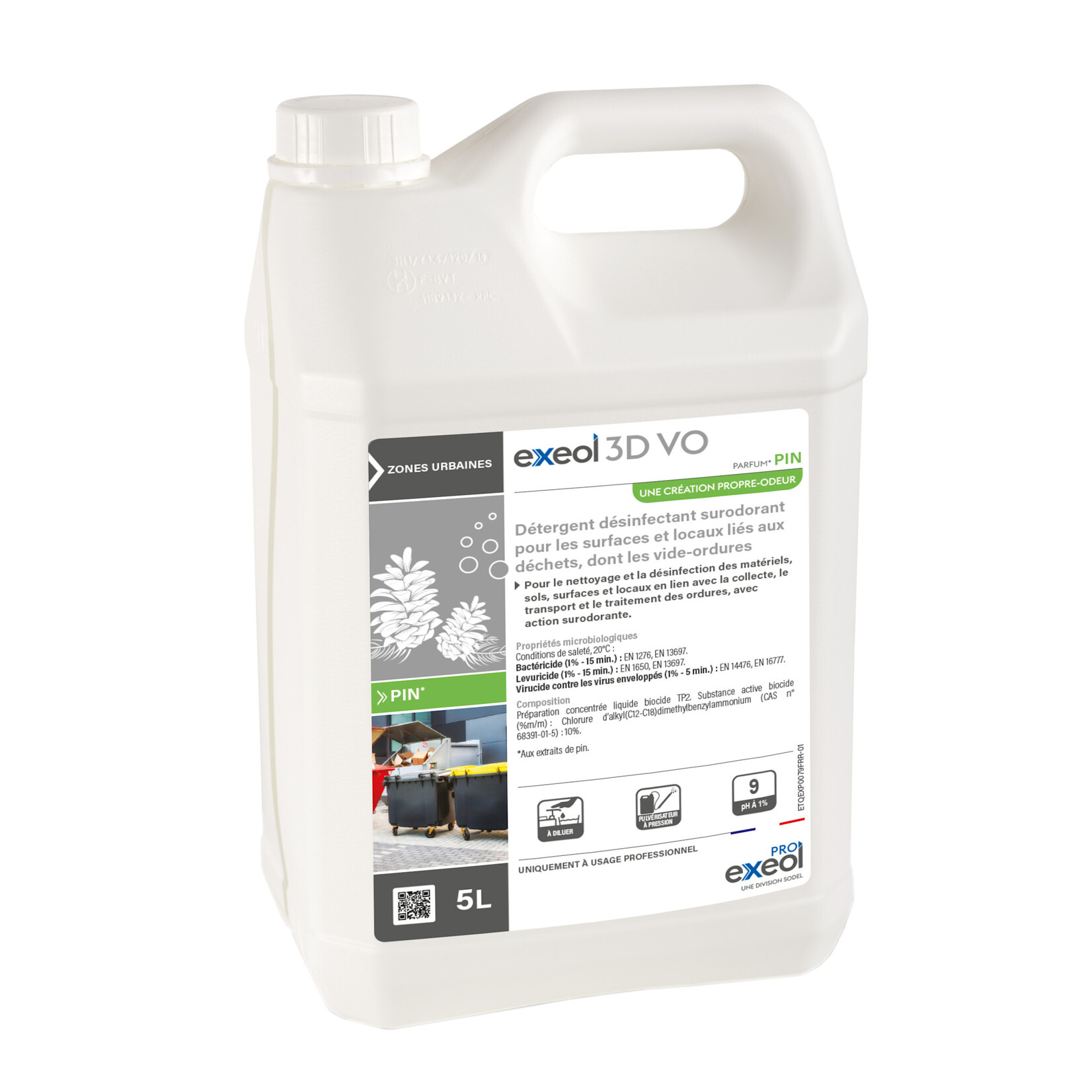 Exeol Détergent désinfectant surodorant 5L