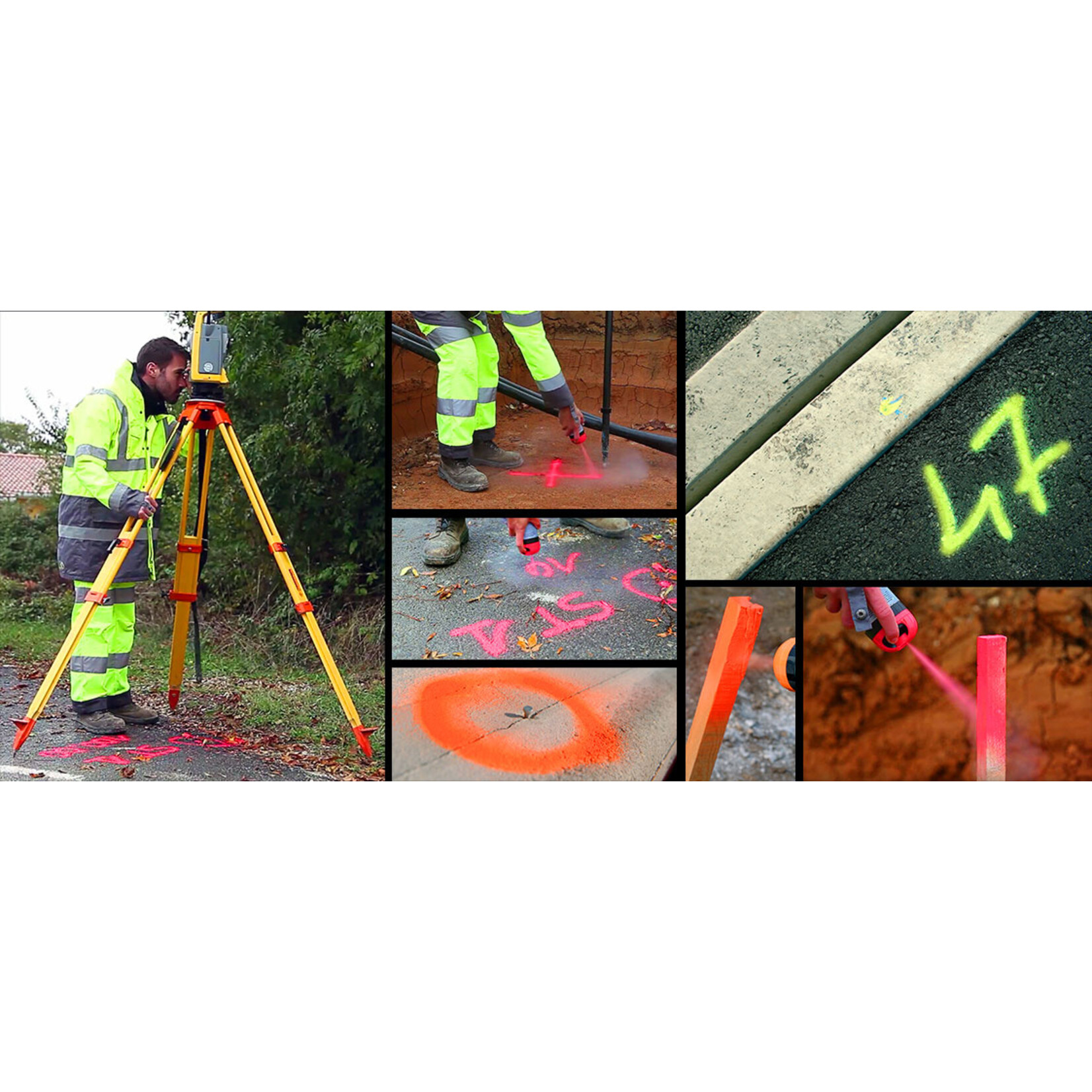 Soppec Traceur de chantier fluorescent cerise, FLUO TP aérosol 500 ml