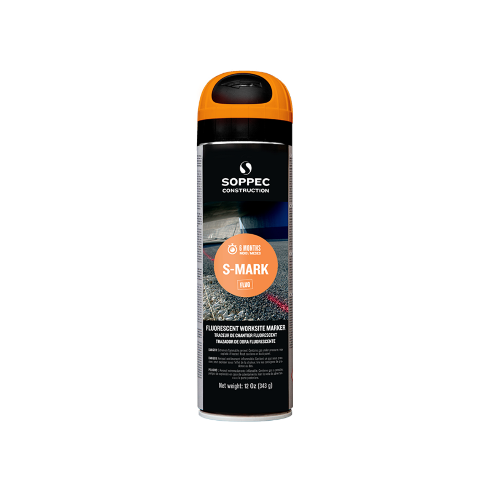 Soppec Traceur de chantier fluorescent orange S MARK 500 ml