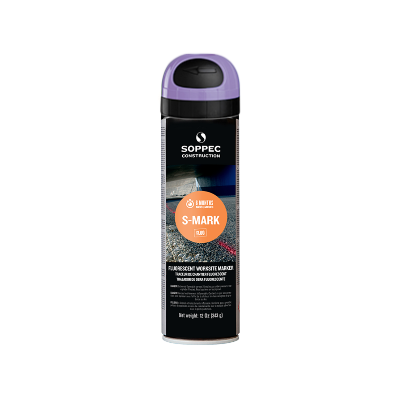 Soppec Traceur de chantier fluorescent violet S MARK 500 ml