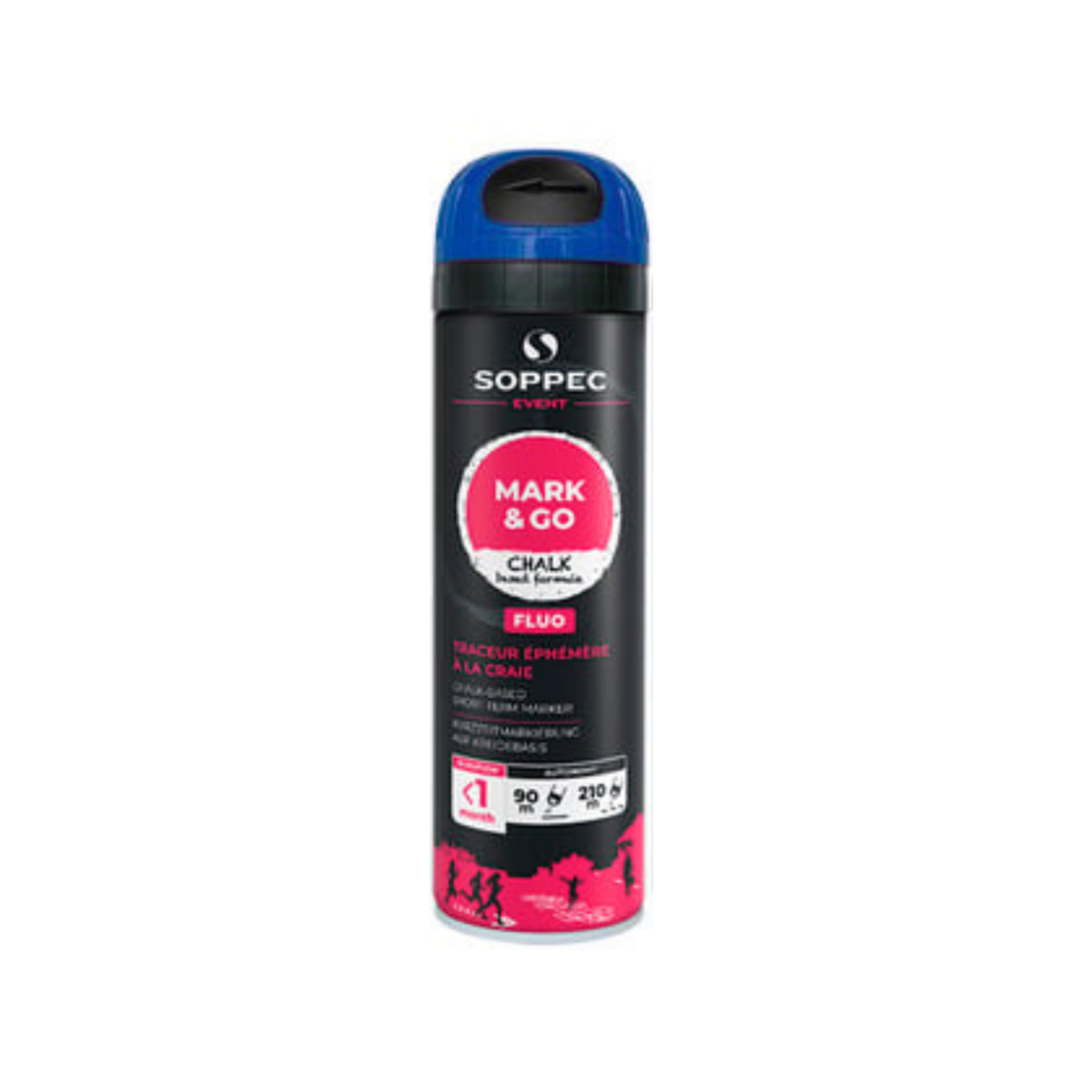 Soppec Peinture de marquage temporaire bleu fluo MARK & GO 500 ml