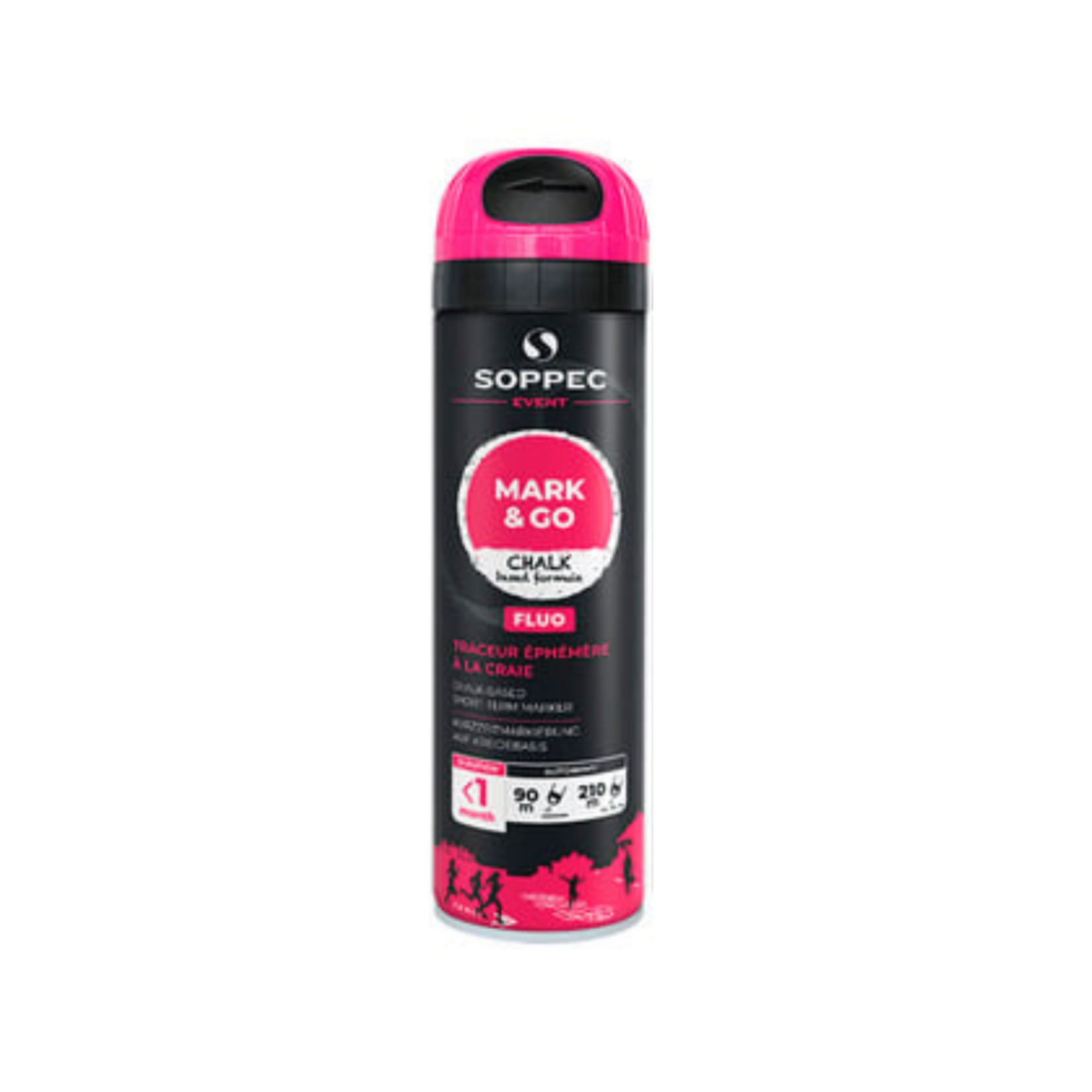 Soppec Peinture de marquage temporaire cerise fluo MARK & GO 500 ml