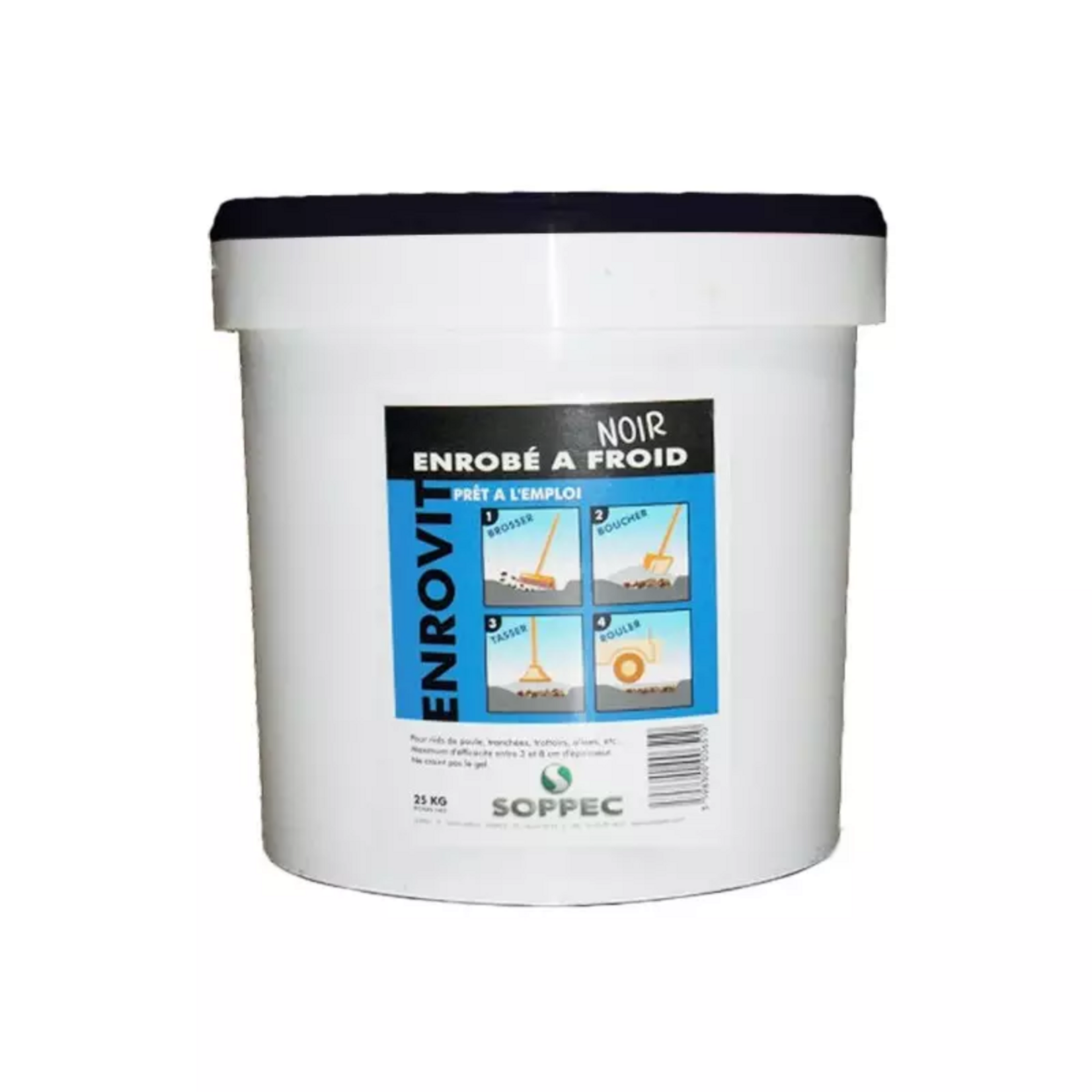 Soppec Enrobé à froid, seau ENROVIT noir 25 kg