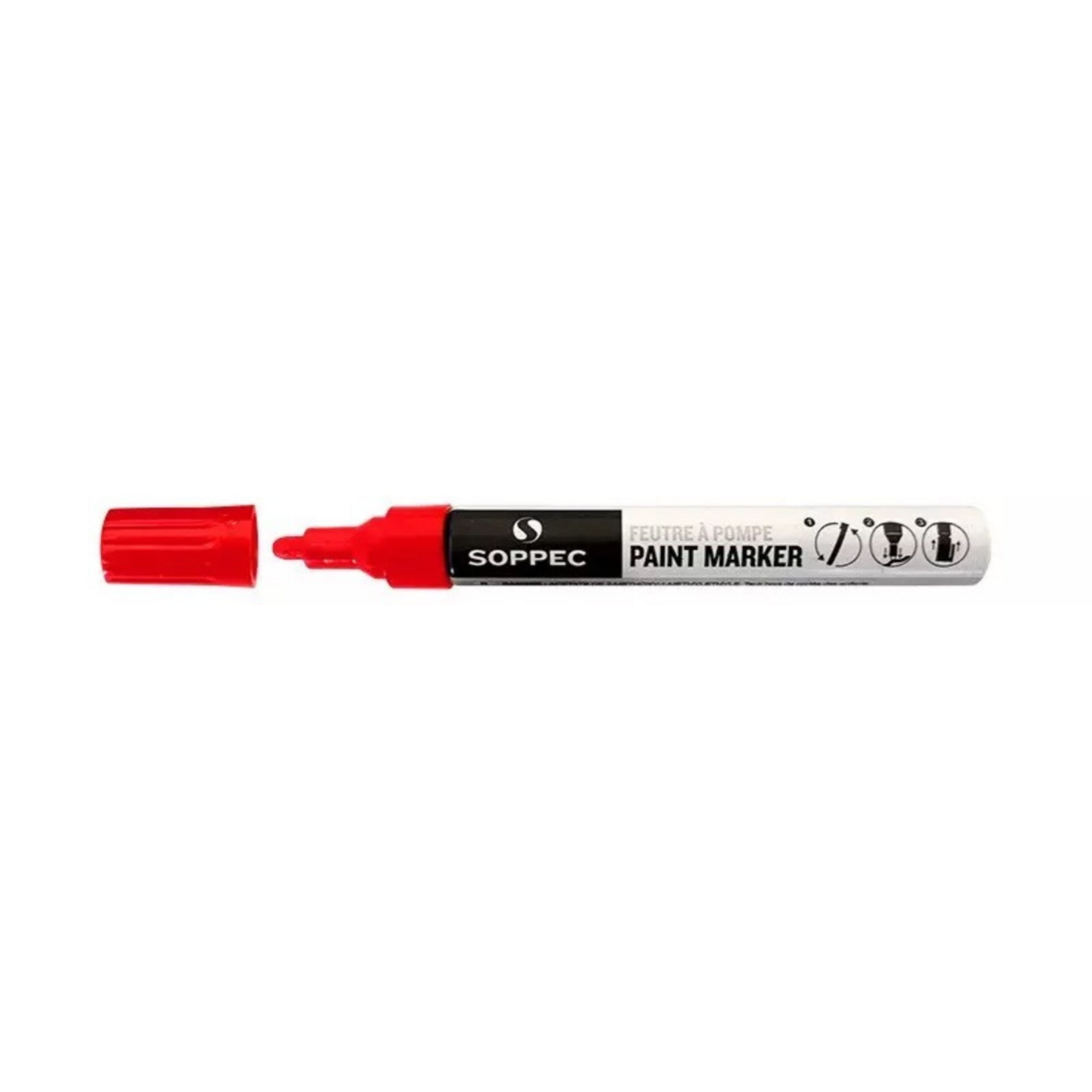 Soppec Feutre à pompe rouge