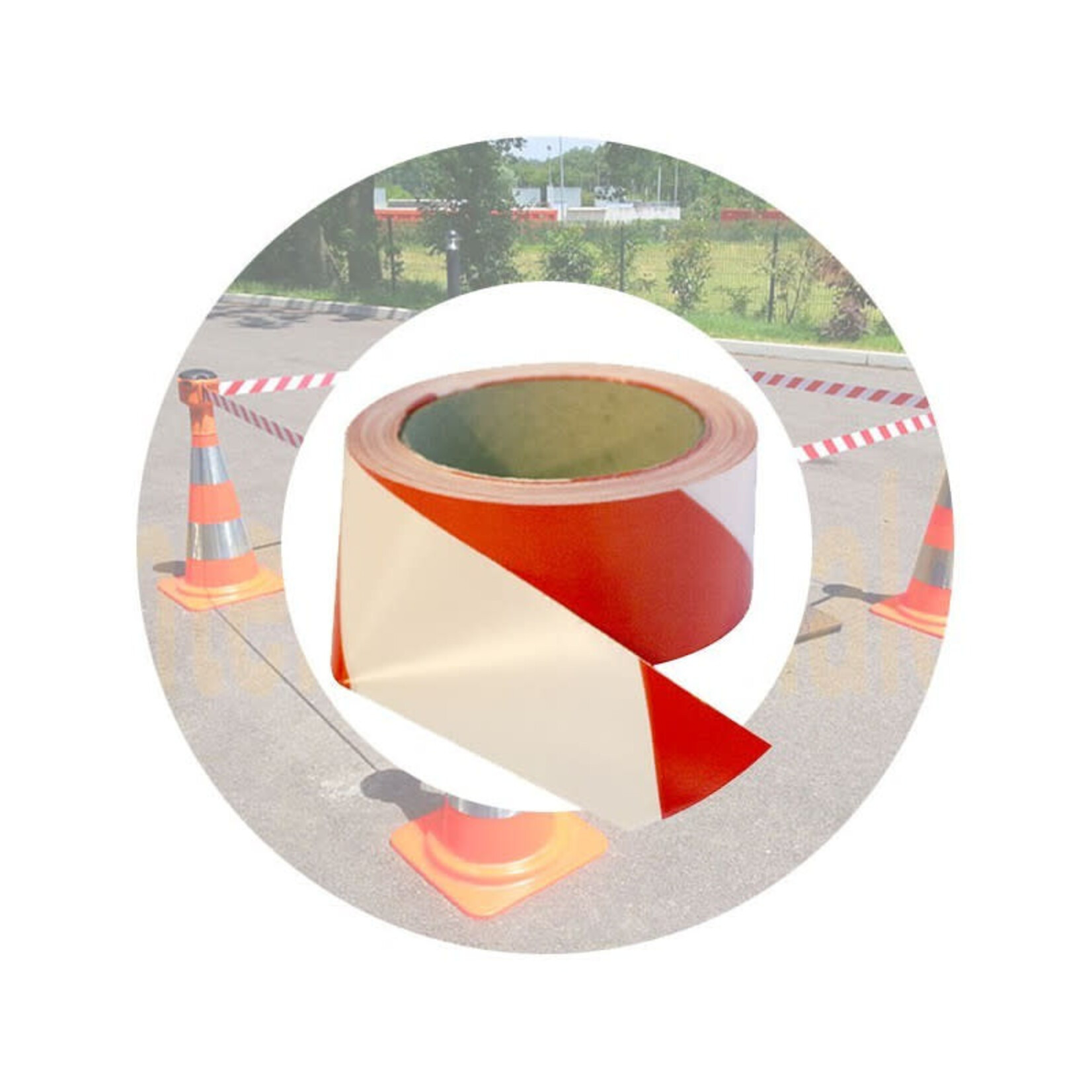 Soppec Rubalise rouge/blanc 50 mm × 100 m, 40 µm