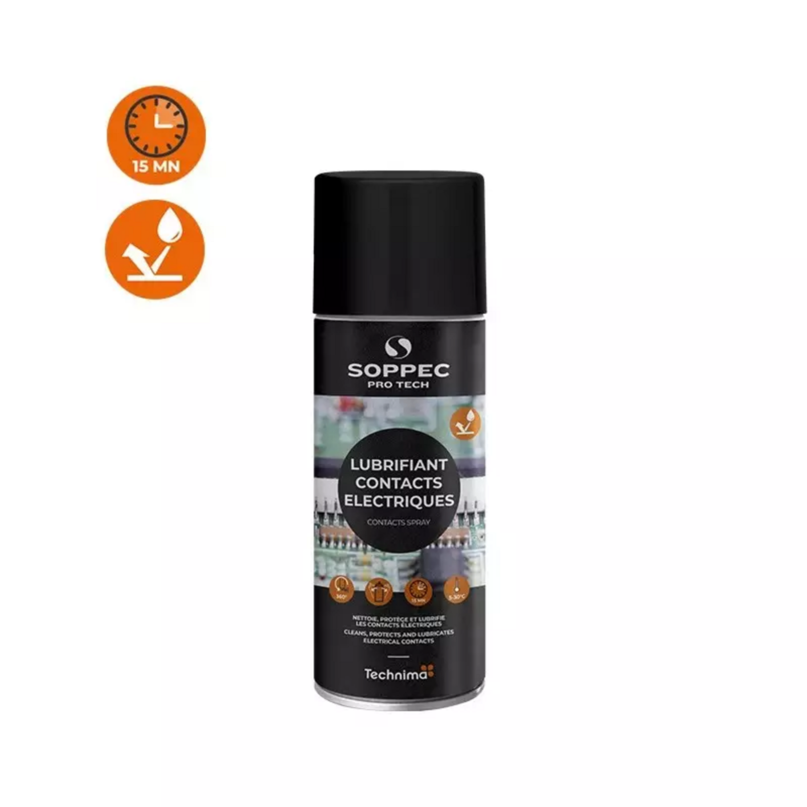 Soppec Protech Lubrifiant pour contacts électriques, aérosol 400 ml
