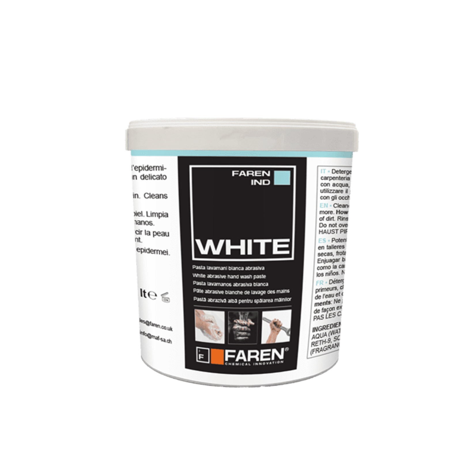 Faren Pâte blanche lave-mains avec abrasif WHITE 1 kg