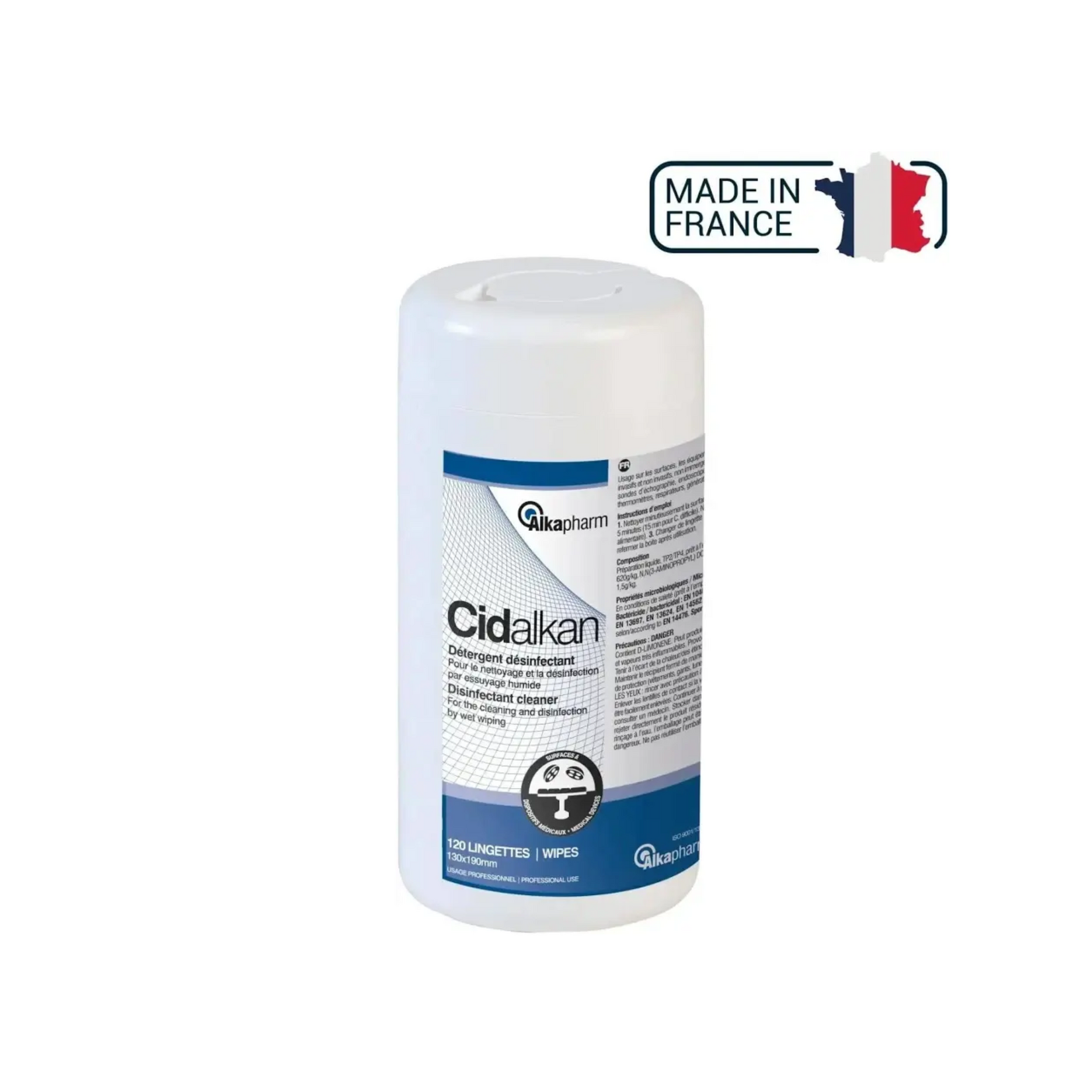 Exeol Détergent désinfectant des surfaces milieu médical Lingettes x120