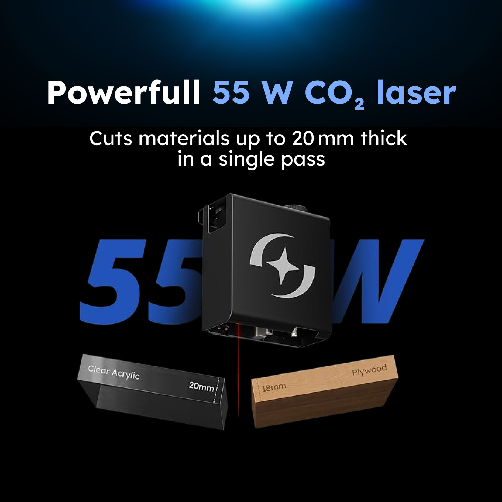 AtomStack Hurricane Laser Cutter -  55 W CO₂