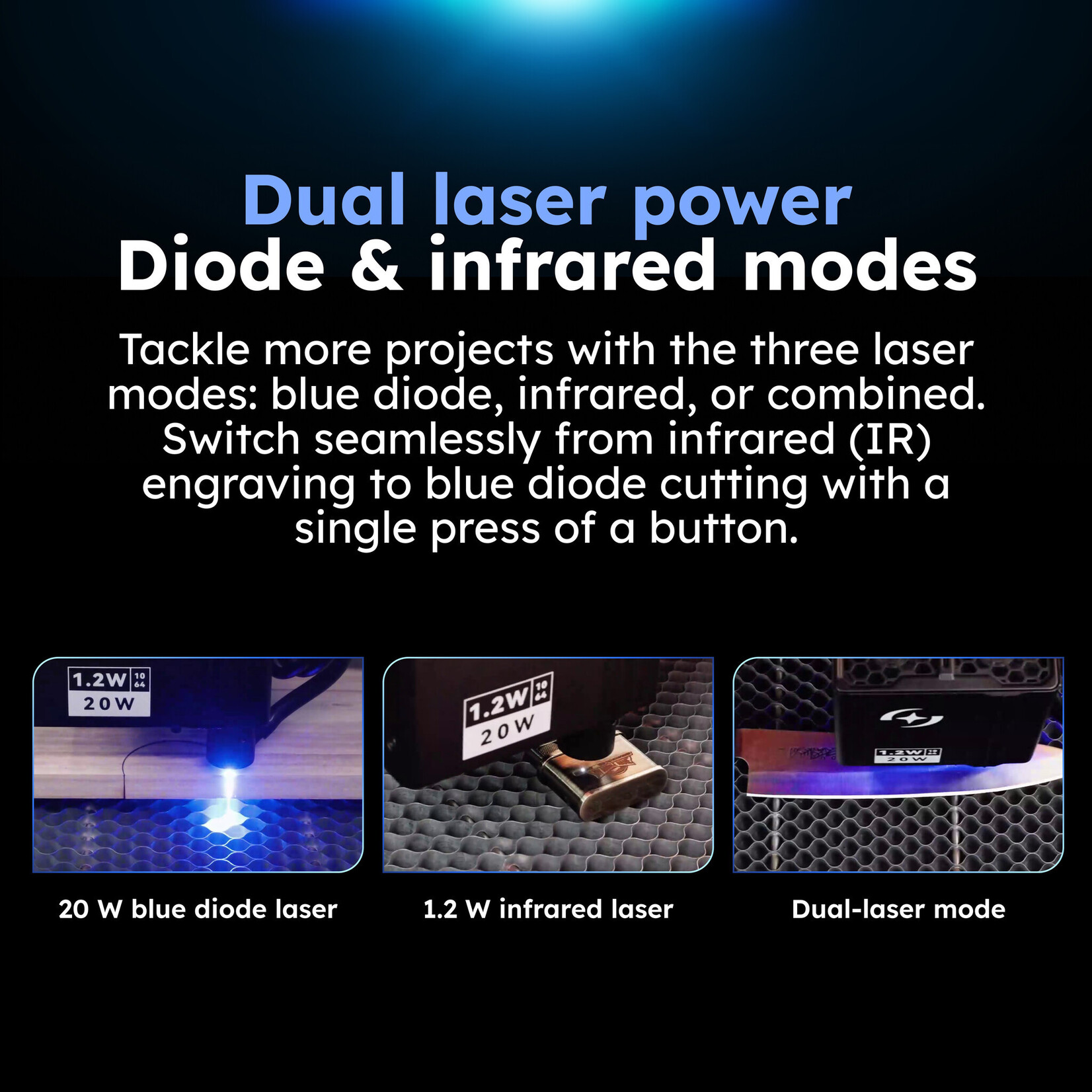 AtomStack Kraft Dual Laser Cutter - 20 W Diode + 1.2 W IR