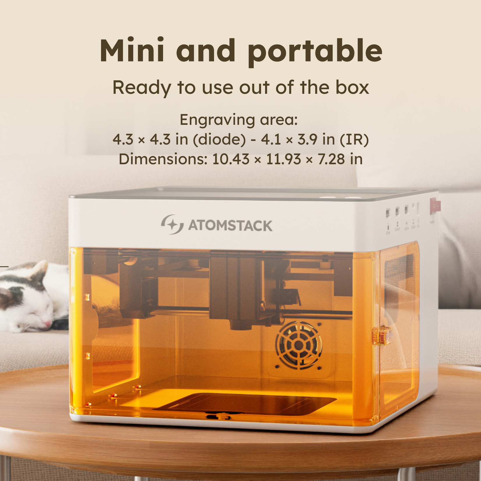 AtomStack P1 Dual Laser Engraver - 5 W Diode + 1.2 W IR