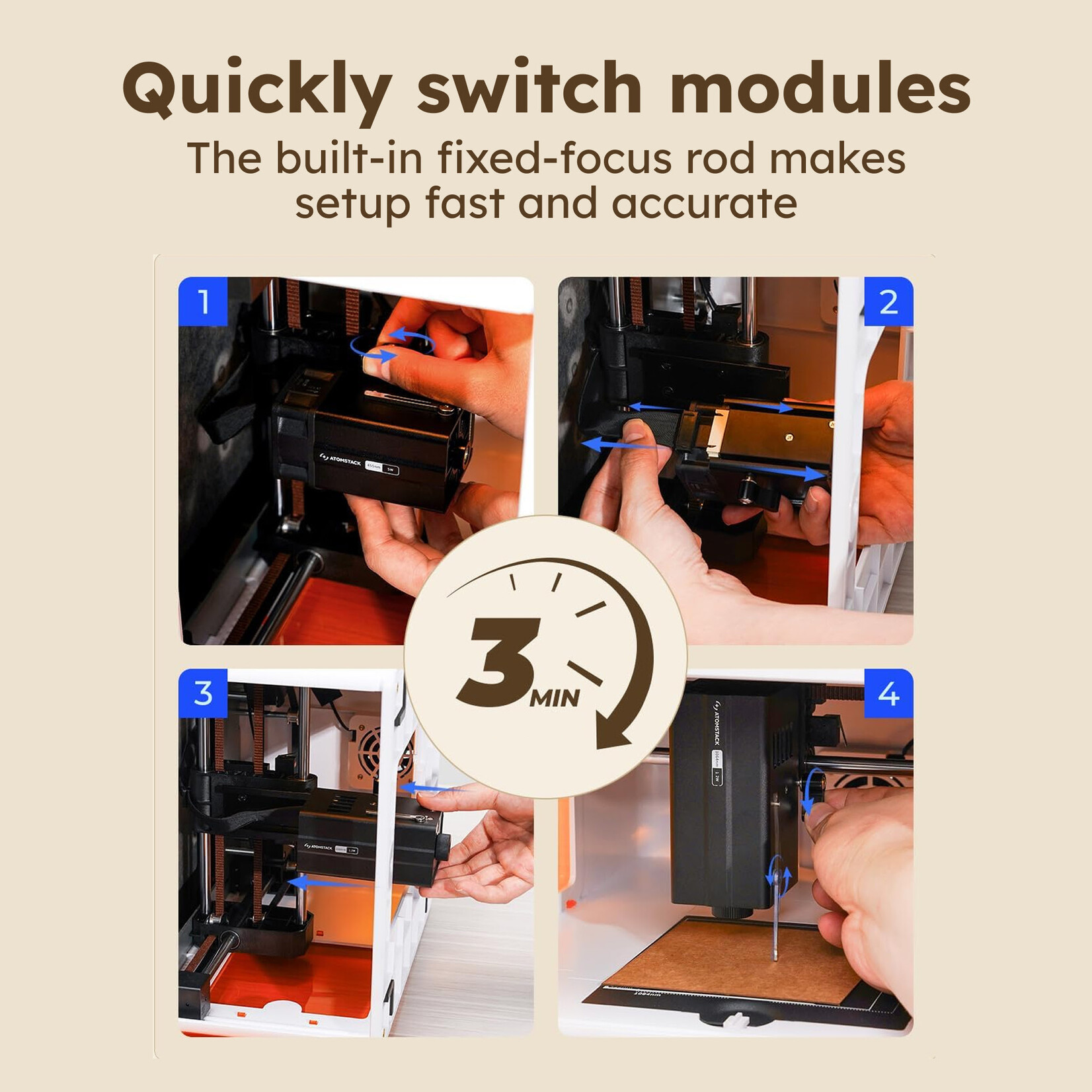 AtomStack P1 Dual Laser Engraver - 5 W Diode + 1.2 W IR