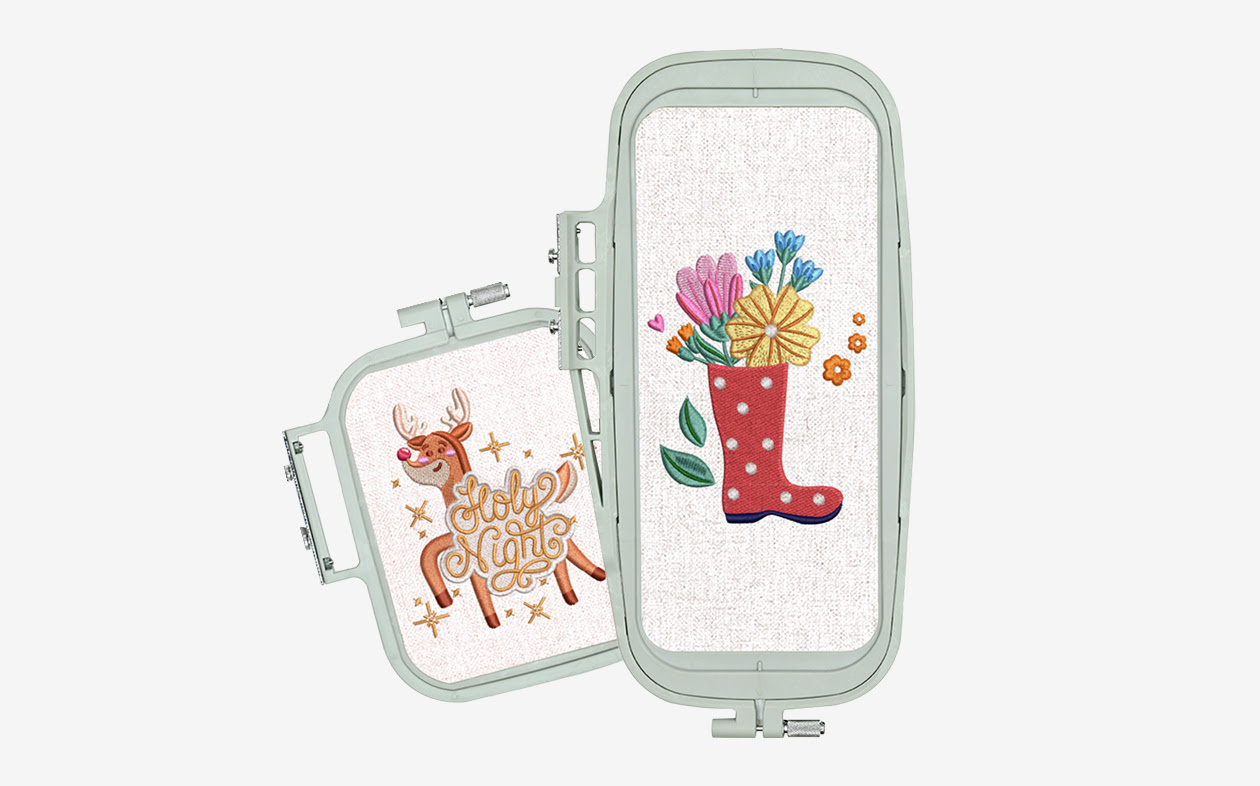 PooLin EOC05 interchangeable embroidery hoops and projects