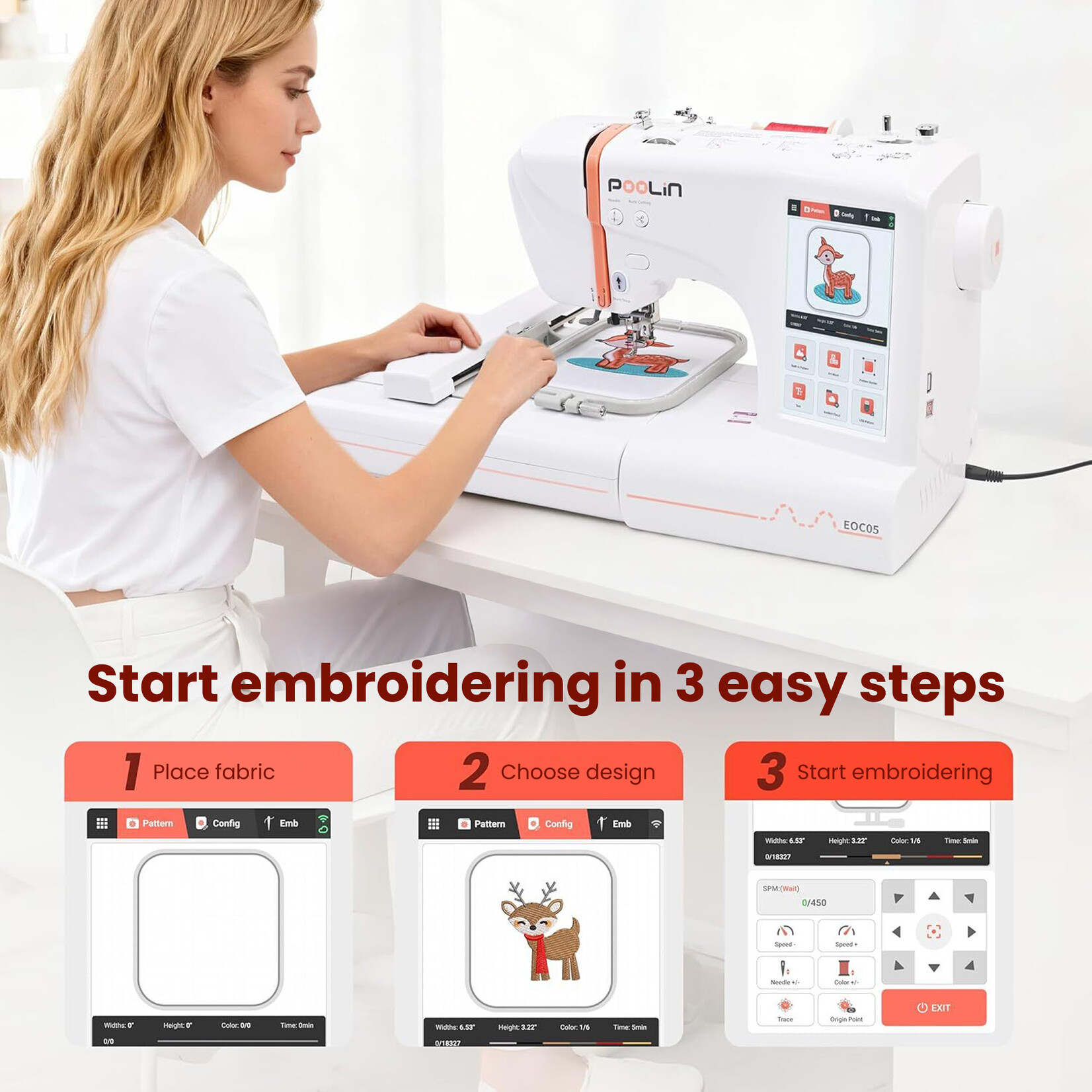 PooLin EOC05 Embroidery Machine